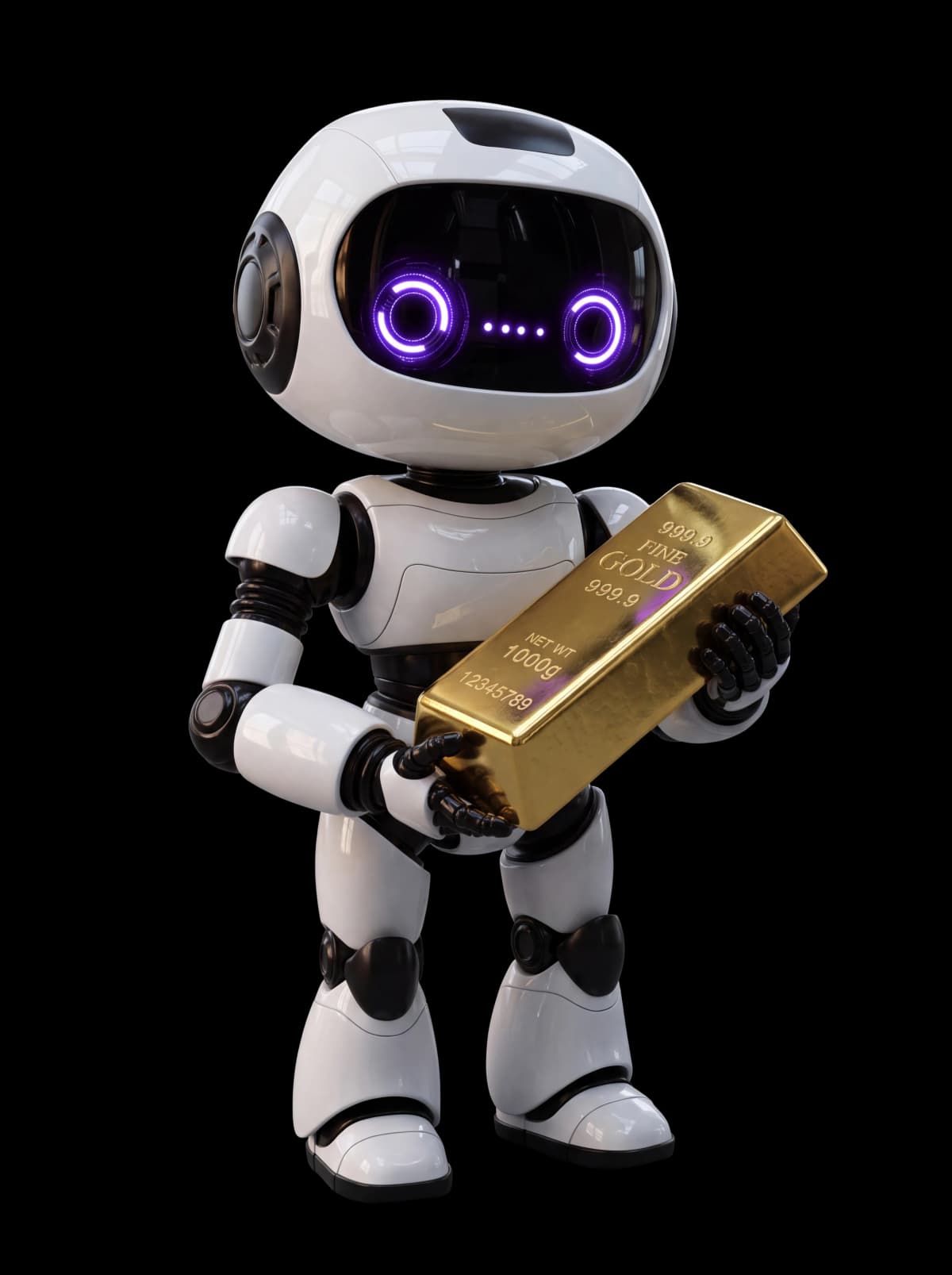 MaziFinance robot holding a gold bar