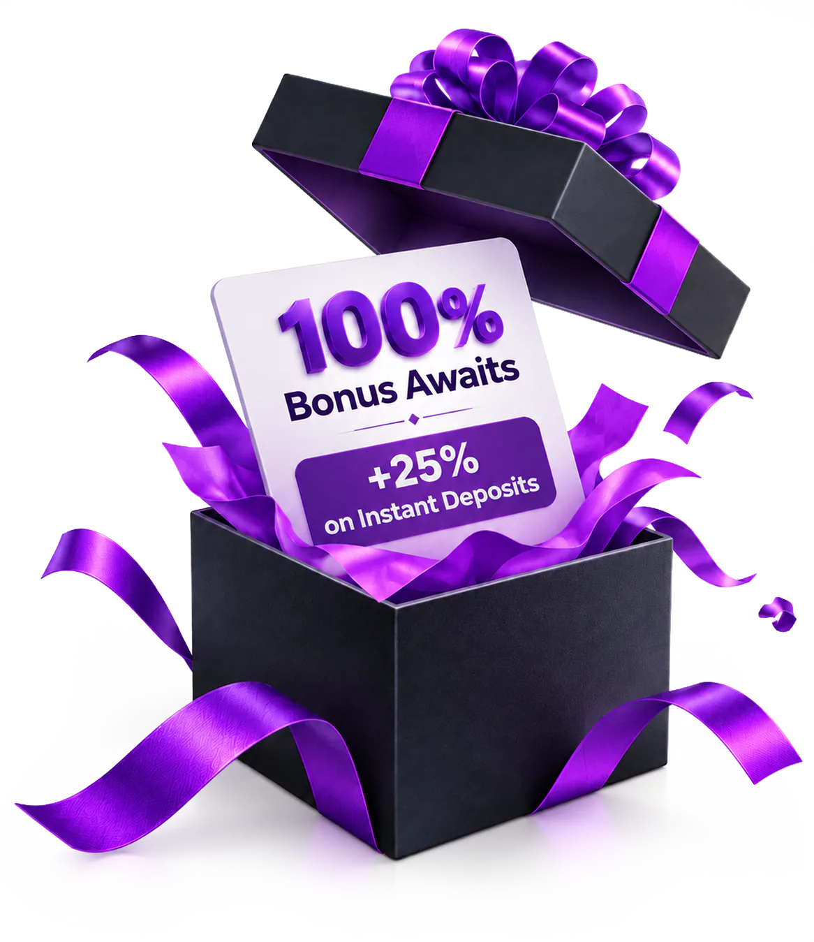 100% bonus awaits, plus 25% on instant deposits